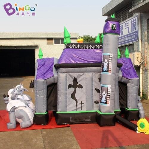 Free Shipping Halloween decoration inflatable haunted house 5X4X4.2 Meters hot sale light-up inflatables toy for kids