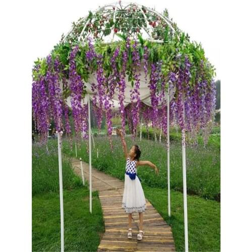 7 Colors Elegant Artificial Silk Flower Wisteria Flower Vine Rattan For Garden Home Wedding Decoration Supplies 75cm and 110cm A