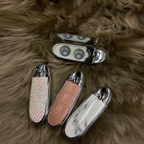 1 PCS New Lipstick Cosmetic Lens Box 4 Styles Diamond Vintage Contact Lens Companion Box Women Lady Beauty Box Contact Lens Case