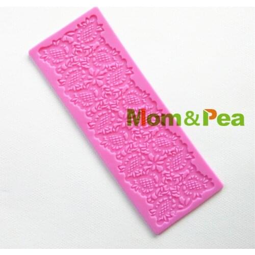 Mom&Pea GX132 Free Shipping Silicone Lace Mold Heart Cake Decoration Fondant Cake 3D Mold Food Grade Silicone Mould