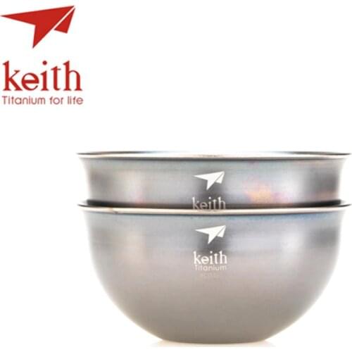 Keith 2 Pcs 45ml Drinking Titanium Cup Set Double Wall Tea Coffee Cup Ultralight Camping Portable Travel 22g/pcs
