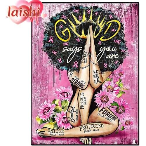 Full Square Diamond Doodle Afro Queen 5D DIY Diamond Painting 3D Embroidery Cross Stitch Rhinestone Painting home Decoration