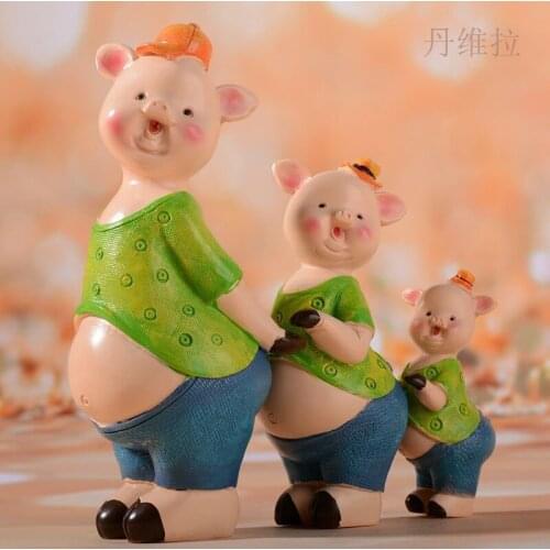 Bedroom room wardrobe decoration crafts ornaments placed items resin doll a three cartoon animals