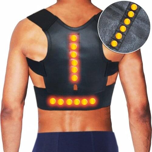 2020 Adjustable Men Women Orthopedic Corset Lower Back Support Belt Brace Shoulder Magnetic Posture Corrector Straight Belt