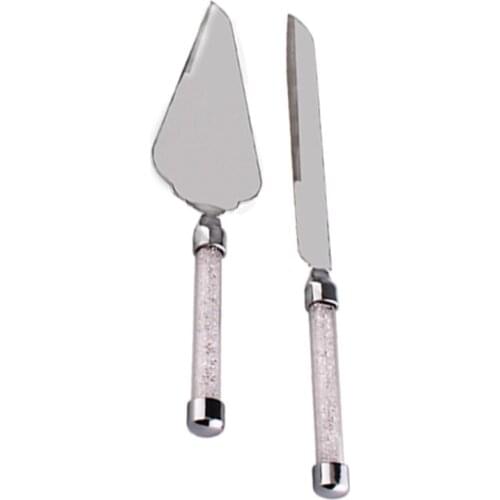 Christmas Promotion, Factory Whole-Sale Price, 8 inch Cake Cutlery Set, 1pc Cake Knife & 1pc Cake Server, Gift-Box Packing