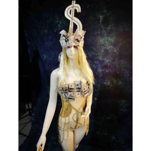 Sexy Model catwalk cash bodysuit Women stage dance costume nightclub bar halloween party clothing rompers jumpsuits