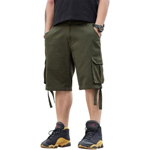 Mens summer casual cotton overalls shorts Loose cotton multi-pocket mens military shorts Oversize 6XL 7XL 8XL