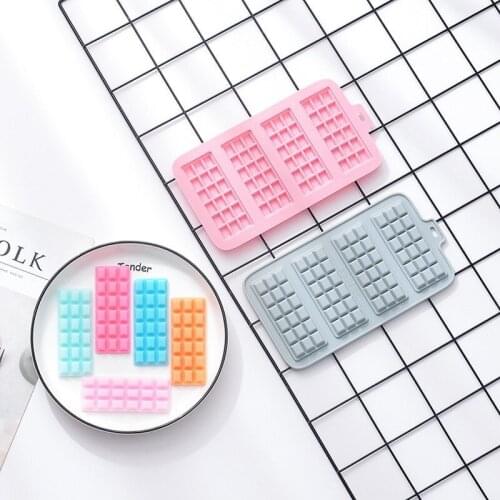 Silicone Form 4 Waffle Chocolate Chip Plate Silicone Mold Household DIY Homemade Confectionery Baking Mold Kitchen Utensils