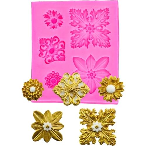 Flower shaped 3D Reverse sugar molding fondant cake silicone mold for polymer clay molds decoration tools F11165