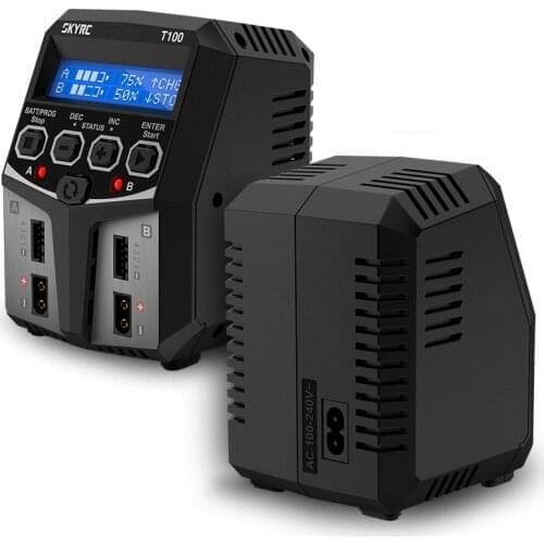 SKYRC T100 DUAL 5A 2X50W Balance Charger for 2-4S LiPo/LiIon/LiFe/LiHV Battery RC FPV Racing Drone Quadcopter Model RC Parts