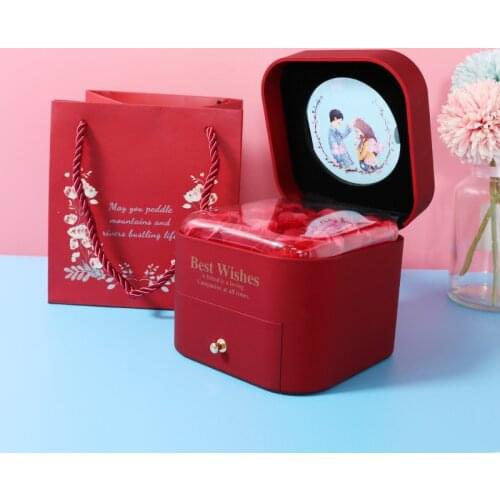 Super Beautiful Rose Flower Jewelry Gift Box Ring Pendant Lipstick Case For Christmas Present Womens Birthday Party Gift