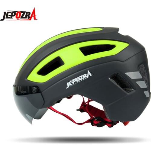 Jepozra Bike Helmet for Men Women, Adult Bicycle Helmet Detachable Magnetic Goggles Visor Uv Protective Cycling Helmet Mountain