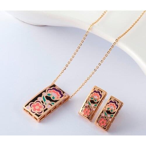 R&X Jewelry Sets Engagement Gift Sets Fine Costume Joias Ouro Bridal Fashion woman Jewelry Necklace/earrings Heart Sieraden