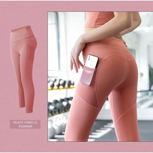 Womens Seamless Fitness Leggings Female Yoga Sport Pants Clothing Mesh Pocket High Waist Running Sports Leggings Sportswear Gym