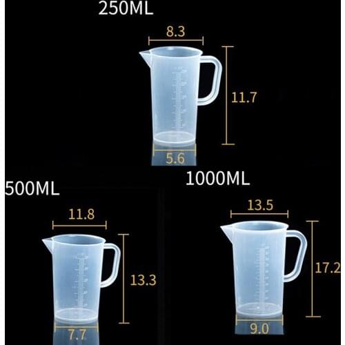 1Pc 200/500/1000ml PP Plastic Measuring Cup Glue Measuring Tools Scale Jewelry Resin Molds For Jewelry Making Tool
