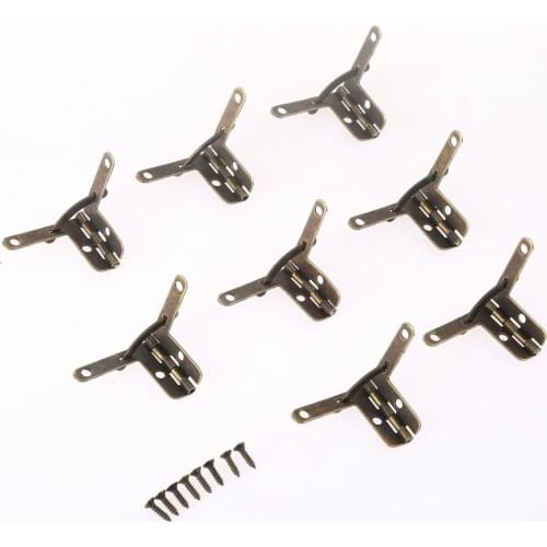 12Pcs Jewelry Gift Wine Case Watch Box Wood Lid L 90°Support Spring Hinge Furniture Hinges for Wine Case Jewelry Box with Screws