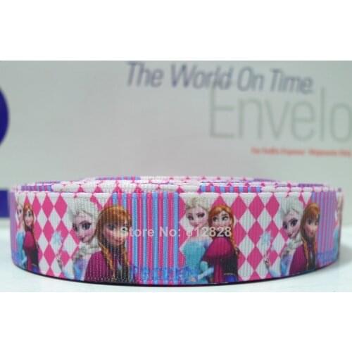 25 Yards 7/8'' 22mm Sublimation Printing Anna and Elsa Grosgrain Ribbon Wholesale