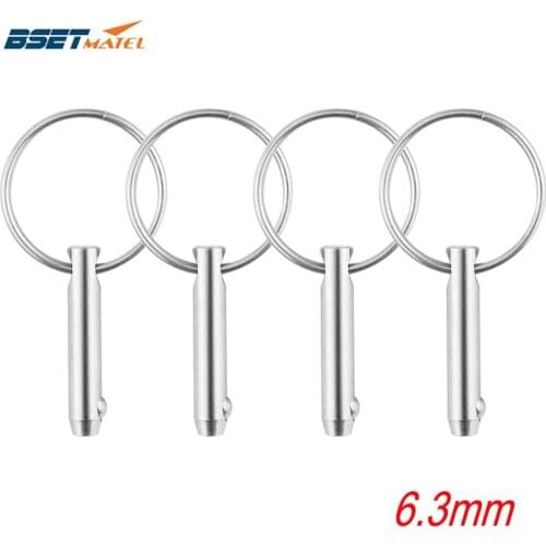 4PCS 6.3mm Marine Grade 1/4 inch Quick Release Ball Pin for Boat Bimini Top Deck Hinge Marine Stainless Steel 316 Boat