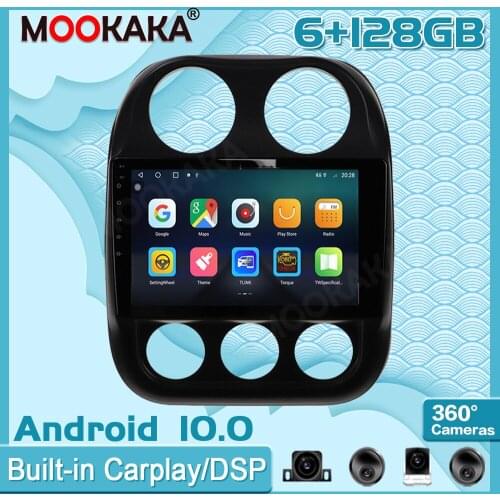 Android 10 360 HD 6+128G For Jeep Compass 2010-2016 Auto Surround View Camera Car Multimedia Player Stereo Radio GPS Navigtion