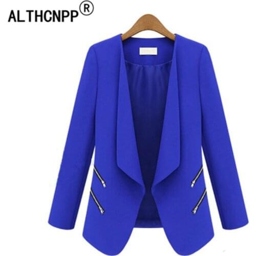 Bleiser Mujer 2018 Spring Fashion Casual Blazer Women Jacket Slim Thin Personalized Zipper Pocket Coat OL Ladies Blazer Feminino
