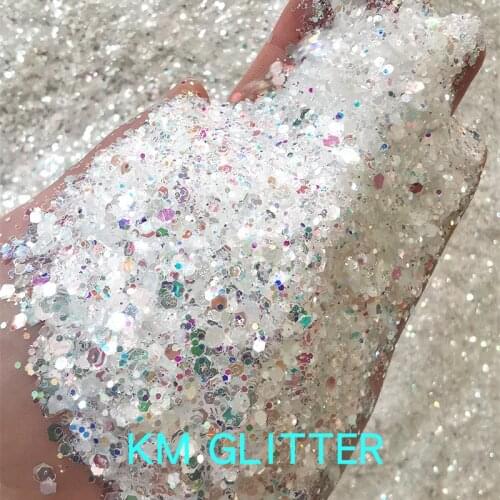 New High Flash Rainbow Color Glitter Powder Dust Mixed Hexagon Shaped Glitter Sequins For Nails Art Body Face Crafts Decorations