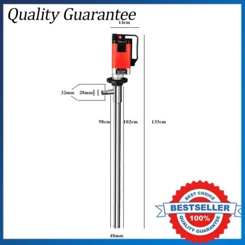 D98 220V Electric Vertical Oil Pump With Stainless Steel Pipe For Liquid Below 8000CPS