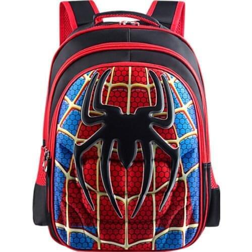 New 3D Children School Bag 1-6 Grade Spider Backpacks Cute Anime Waterproof Bagpack Kids Kindergarten Bookbag Mochila Infantil