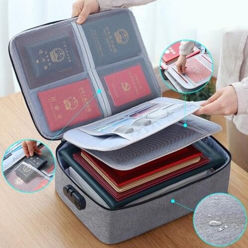 Travel Organizer Portable Document Passport Storage Bag Large Capacity Waterproof Travel Storage Bags File Folder Storage Case