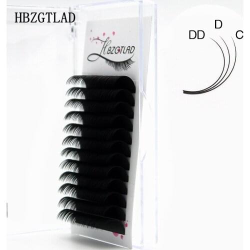HBZGTLAD new C/D/DD 16-20mm Faux mink individual eyelash lashes maquiagem cilios for professionals soft mink eyelash extension