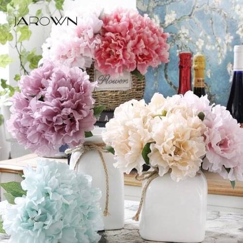 JAROWN Artificial 5 Head Peony Bouquet Simulation Silk Fake Flower For Wedding Decorative Flores Home Office Decor