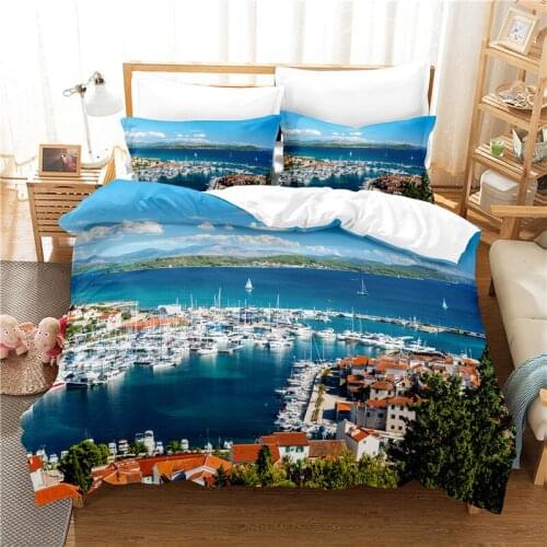 Seaside Village Bedding Set For Bedroom Soft Bedspreads For Bed Home Comefortable Duvet Cover Quality Quilt Cover And Pillowcase