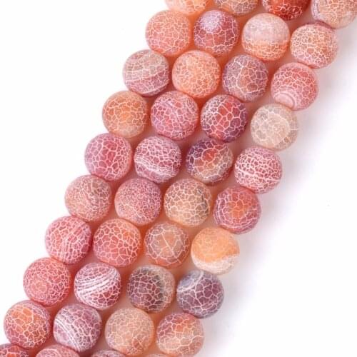 6 8 10 12mm Natural Stone Beads Dark Red Frost Agates Round Loose Beads Diy Jewelry Bracelet Necklace Making 15inch Wholesale