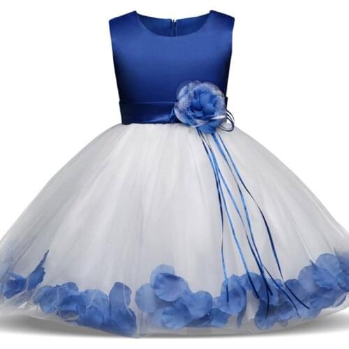 Flower Girl Dress Summer Tutu Wedding Birthday Party Princess Skirt For Daughter Childrens Costume Teenager Prom Designs 4-8Y