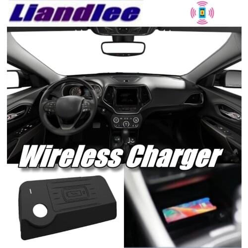Liandlee Wireless Car Phone Charg er Armrest Storage Compartment Fast qi Charging For JEEP Cherokee 2018~2019