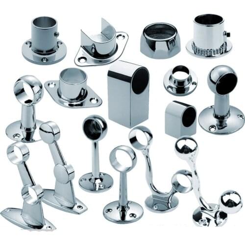 2pcs Hot steel flange Seat 16-25mm pipe Base Fixed clamp tube socket curtain rod closet hanger bracket wardrobe accessories