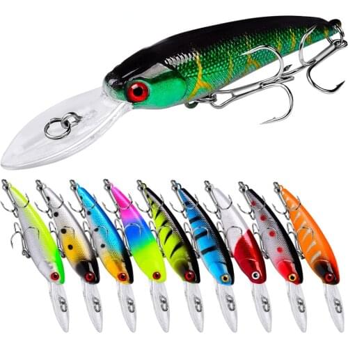 10 Color Luya Fishing Tackle Mino 9Cm 8.3g Artificial Fake Bait Wobbler 3D Eyes Trolling Carp Grass Carp Fish Bait New 1Pcs Lure