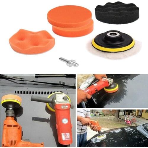 3/4/5in Car Polisher Pads Sponge Polishing Buffer Pad Set with M10 Drill Adapter and Sucker