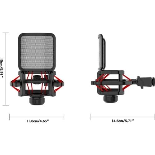 2021 New Adjustable Stand for Condenser Microphone Computer PC Microphone Kit Shock Mount for Instruments Voice Overs Recording