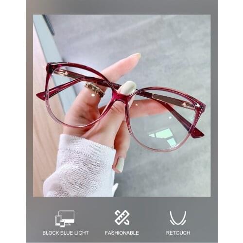 TR90 Anti Blu Ray Glasses Frame Large Frame Large Size Fashion Computer Goggles Cross Border Womens Anti Blu Ray Glasses