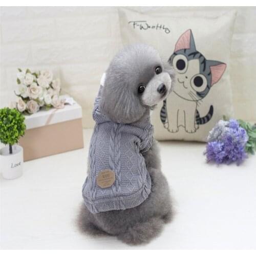 Autumn Winter Pet Dog Clothes Warm Knitting Acrylic Dog Coat Jackets Sport Style Puppy Hooded Clothing For Small Medium Dogs