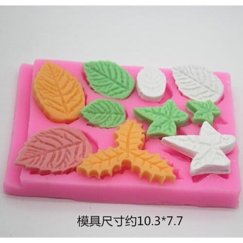 P547 leaves silicone mold chocolate cake decoration mold DTY plaster perfumed mold