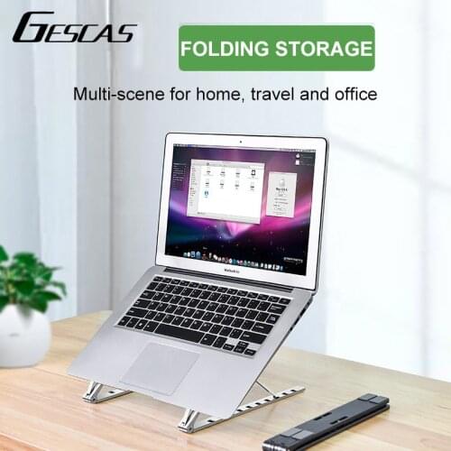 GESCAS Laptop Stand Notebook Computer Aluminium Alloy Fold Portable Notebook Rack Pillar Laptop Accessories Adjustable Support