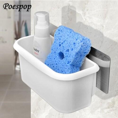 POSEPOP Useful Suction Cup Bathroom Corner Storage Rack Organizer Shower Shelf Kitchen Storage Shelve White Ones