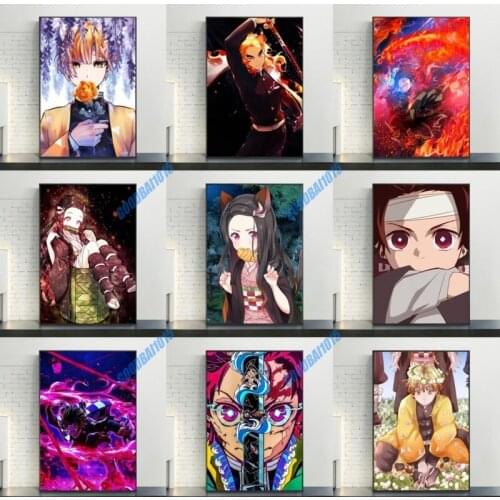 Full Square Round Diamond Painting Anime Demon Slayer 5D DIY Diamond Embroidery Rhinestones Picture Mosaic Home Decor Art