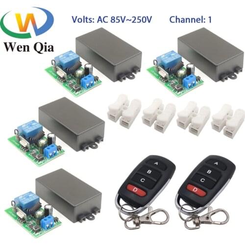 Wenqia smart switch 433MHz RF Remote Control AC 85-220V 1CH Relay Receiver control for Corridor Room/Led/Light in the meanwhile