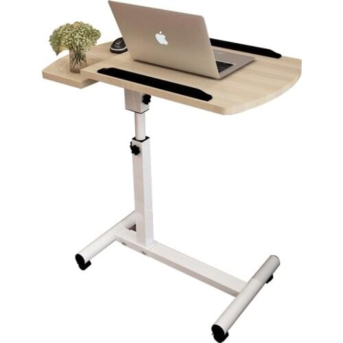 Simple Bedroom Notebook Table Home Mobile Lifting Bedside Table Down Folding Multifunctional Bed Computer with Wheel Bed Table