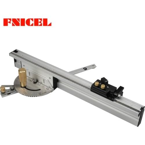 450mm/600mm/800mm Miter Gauge Aluminium Fence with Flip Stop Aluminium Profile 70mm height T-tracks for Woodworking DIY Tool