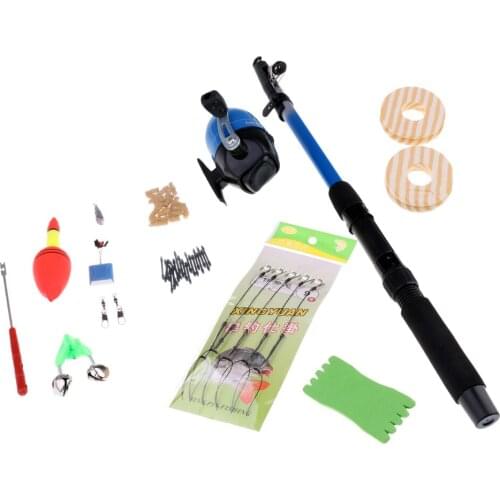 Telescopic Fishing Rod and Reel Combos Full kit, Travel Portable Fishing Pole Combo with Fishing Hooks Floats