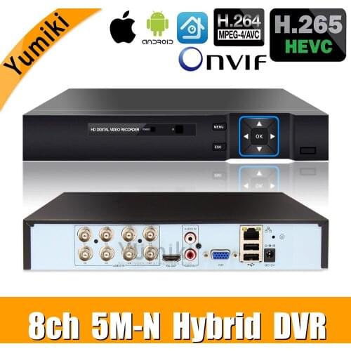 6 in 1 8ch*5M-N/4M-N AHD DVR Surveillance Security CCTV Video Recorder 1080N Hybrid DVR For Analog AHD CVI TVI IP cameras XMEYE