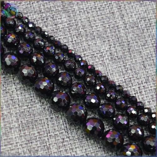 Bright Quality Natural Black Spinel Faceted Loose Round Beads 6mm,8mm,10mm